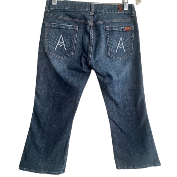 7 for all Mankind CROPPED A POCKET Stretch Jeans Low Rise Size 28 - Picture 1 of 5